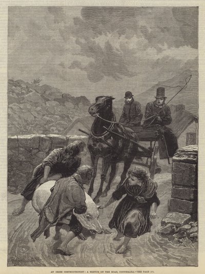 An Irish Obstructionist, a Sketch on the Road, Connemara by Richard Caton Woodville junior